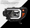ARMORDILLO® LM Series 2012-2015 Toyota Tacoma Headlights (Crystal Headlights w/ LumenX Light Bar) -Black Housing