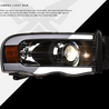 ARMORDILLO® LMP Series 2003-2005 Dodge RAM 2500 3500 Halogen Projector Headlights w/ LumenX Light Bar -Black Housing