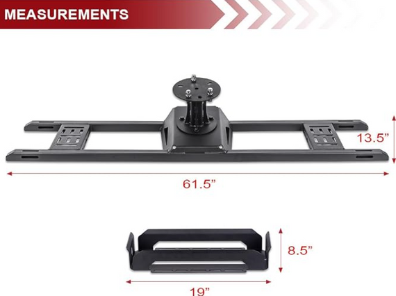 ARMORDILLO® Universal Fit Truck Bed Tire Carrier Rack w/ Gas Can Mount (For Mid Size Truck)