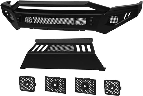ARMORDILLO® LD2 SERIES 2010-2018 Dodge RAM 2500/3500 Full Width Steel Front Bumper + Hoop Bar + Parking Sensor Kit + Skid Plate Bodykit -Matte Black