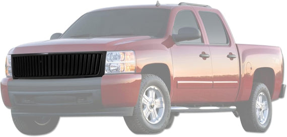 ARMORDILLO® 2007-2013 Chevy Silverado 1500 Vertical Style Front Hood Bumper Grille -Matte Black