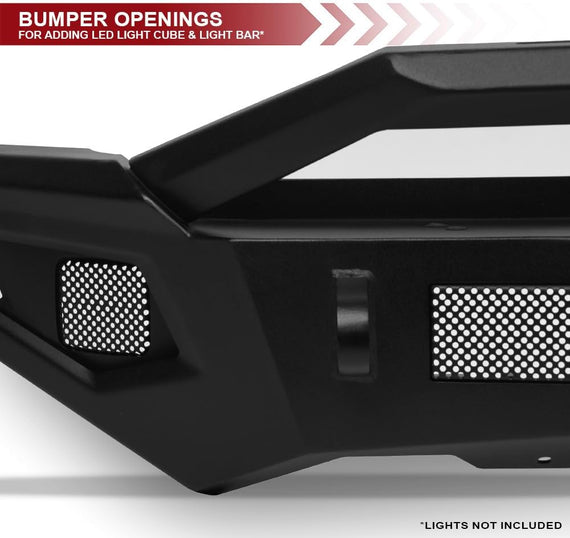 ARMORDILLO® LD2 SERIES 2010-2018 Dodge RAM 2500/3500 Full Width Steel Front Bumper + Hoop Bar + Parking Sensor Kit + Skid Plate Bodykit -Matte Black