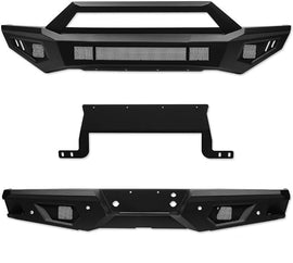 ARMORDILLO® LD2 SERIES 2010-2014 Ford F-150 RAPTOR Full Width Steel Front + Rear Bumper With Hoop Bar & Skid Plate Bodykit -Matte Black