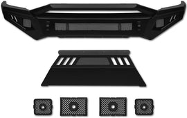 ARMORDILLO® LD2 SERIES 2010-2018 Dodge RAM 2500/3500 Full Width Steel Front Bumper + Hoop Bar + Parking Sensor Kit + Skid Plate Bodykit -Matte Black