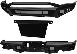 ARMORDILLO® LD2 SERIES 2009-2012 Dodge RAM 1500 Full Width Steel Front & Rear Bumper + Hoop Bar + Skid Plate Bodykit -Matte Black