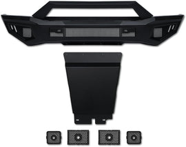 ARMORDILLO® LD2 SERIES 2019-2023 Ford Ranger Full Width Steel Front Bumper + Hoop Bar + Parking Sensor Kit + Skid Plate Bodykit -Matte Black