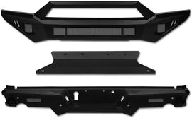 ARMORDILLO® LD2 SERIES 2017-2020 Ford F-150 RAPTOR Full Width Steel Front & Rear Bumper + Hoop Bar + Skid Plate Bodykit - Matte Black