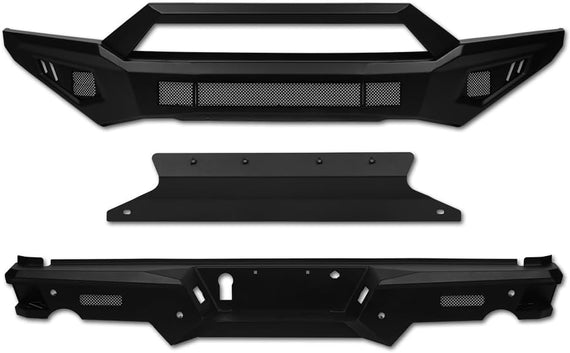 ARMORDILLO® LD2 SERIES 2017-2020 Ford F-150 RAPTOR Full Width Steel Front & Rear Bumper + Hoop Bar + Skid Plate Bodykit - Matte Black
