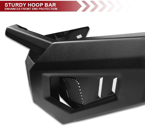 ARMORDILLO® LD2 SERIES 2009-2012 Dodge RAM 1500 Full Width Steel Front & Rear Bumper + Hoop Bar + Skid Plate Bodykit -Matte Black
