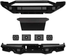 ARMORDILLO® LD2 SERIES 2019-2024 Dodge RAM CLASSIC 1500 Full Width Steel Front & Rear Bumper + Hoop Bar + Parking Sensor Kit + Skid Plate Bodykit -Matte Black
