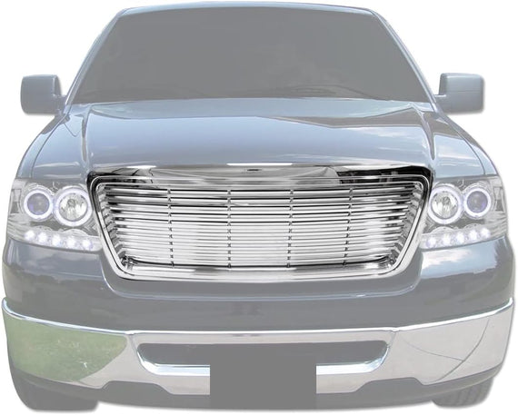 ARMORDILLO® 2004-2008 Ford F-150 Horizontal Style Front Hood Bumper Grille -Chrome