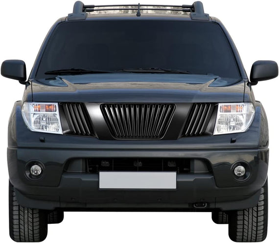 ARMORDILLO® 2005-2008 Nissan Frontier Vertical Style Front Hood Bumper Grille -Matte Black