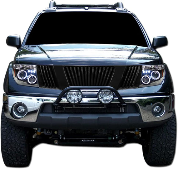 ARMORDILLO® 2005-2008 Nissan Frontier Vertical Style Front Hood Bumper Grille -Gloss Black