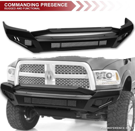 ARMORDILLO® LD2 SERIES 2009-2012 Dodge RAM 1500 Full Width Steel Front & Rear Bumper + Hoop Bar + Skid Plate Bodykit -Matte Black
