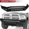 ARMORDILLO® LD2 SERIES 2009-2012 Dodge RAM 1500 Full Width Steel Front & Rear Bumper + Hoop Bar + Skid Plate Bodykit -Matte Black