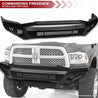 ARMORDILLO® LD2 SERIES 2009-2012 Dodge RAM 1500 Full Width Steel Front & Rear Bumper + Hoop Bar + Skid Plate Bodykit -Matte Black