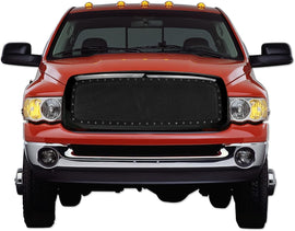 ARMORDILLO® 2002-2005 Dodge Ram 1500 RVT Rivet Bolt Steel Mesh Style Front Grille -Gloss Black