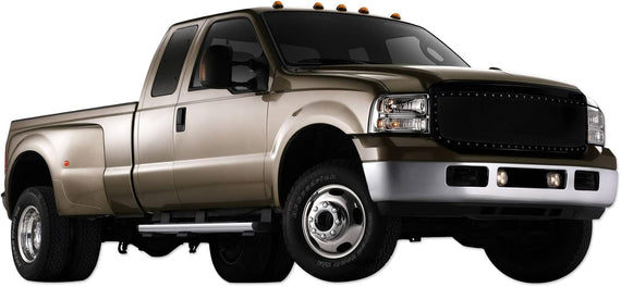 ARMORDILLO® 2005-2007 Ford F-250 F-350 F-450 F-550 Super-Duty RVT Rivet Bolt Steel Wire Mesh Style Front Grille -Gloss Black