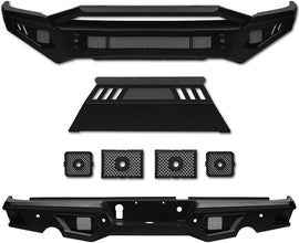 ARMORDILLO® LD2 SERIES 2010-2018 Dodge RAM 2500/3500 Full Width Steel Front & Rear Bumper + Hoop Bar + Parking Sensor Kit + Skid Plate Bodykit -Matte Black