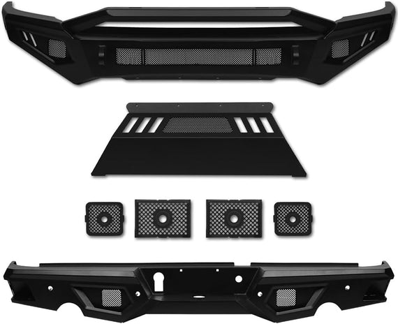 ARMORDILLO® LD2 SERIES 2010-2018 Dodge RAM 2500/3500 Full Width Steel Front & Rear Bumper + Hoop Bar + Parking Sensor Kit + Skid Plate Bodykit -Matte Black