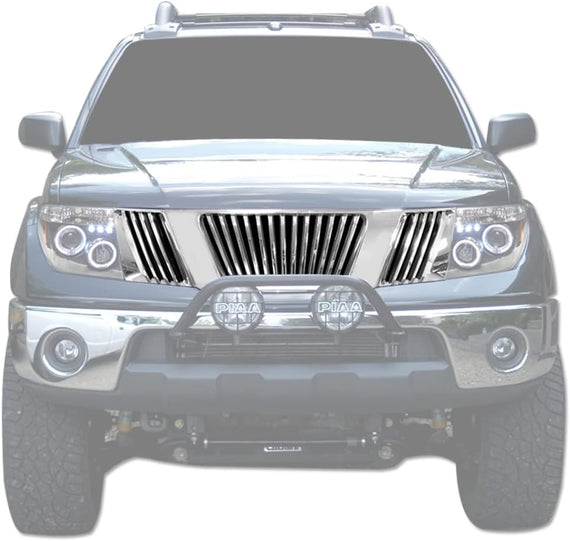 ARMORDILLO® 2005-2008 Nissan Frontier Vertical Style Front Hood Bumper Grille -Chrome