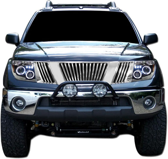 ARMORDILLO® 2005-2008 Nissan Frontier Vertical Style Front Hood Bumper Grille -Chrome