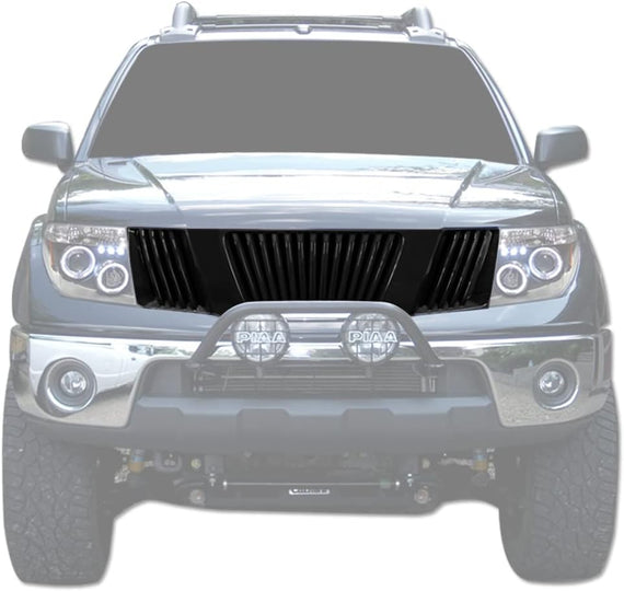 ARMORDILLO® 2005-2008 Nissan Frontier Vertical Style Front Hood Bumper Grille -Gloss Black