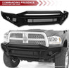 ARMORDILLO® LD2 SERIES 2010-2018 Dodge RAM 2500/3500 Full Width Steel Front Bumper + Hoop Bar + Parking Sensor Kit + Skid Plate Bodykit -Matte Black