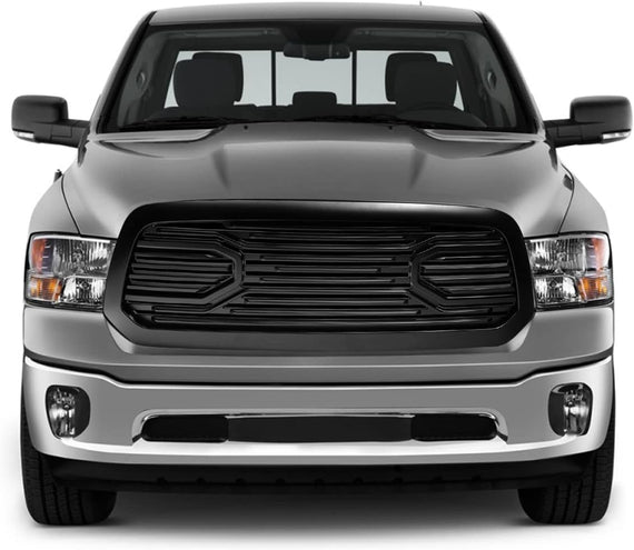 ARMORDILLO® 2013-2018 Dodge Ram 1500 Big Horn Horizontal Front Hood Grille -Matte Black
