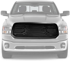 ARMORDILLO® 2013-2018 Dodge Ram 1500 Big Horn Horizontal Front Hood Grille -Matte Black