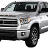 ARMORDILLO® 2014-2020 Toyota Tundra Mesh Style Hood Bumper Bulge Molding Grille Insert w/ Clear Lens LED Lights -Gloss Black