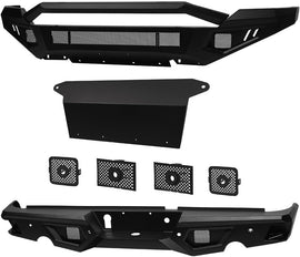 ARMORDILLO® LD2 SERIES 2019-2024 Dodge RAM CLASSIC 1500 Full Width Steel Front & Rear Bumper + Hoop Bar + Parking Sensor Kit + Skid Plate Bodykit -Matte Black