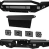 ARMORDILLO® LD2 SERIES 2019-2024 Dodge RAM CLASSIC 1500 Full Width Steel Front & Rear Bumper + Hoop Bar + Parking Sensor Kit + Skid Plate Bodykit -Matte Black