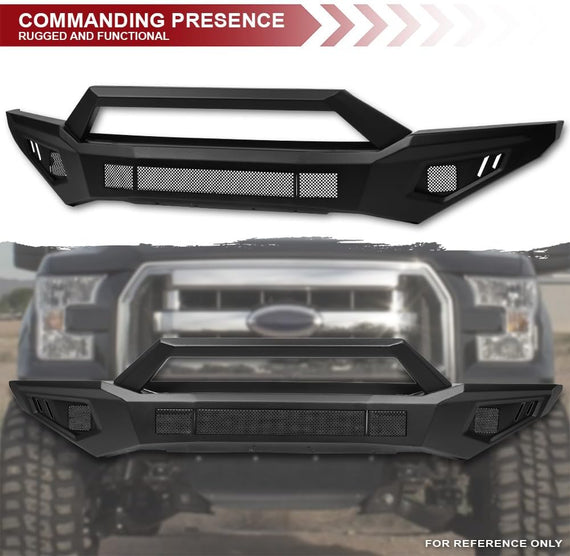 ARMORDILLO® LD2 SERIES 2017-2020 Ford F-150 RAPTOR Full Width Steel Front & Rear Bumper + Hoop Bar + Skid Plate Bodykit - Matte Black