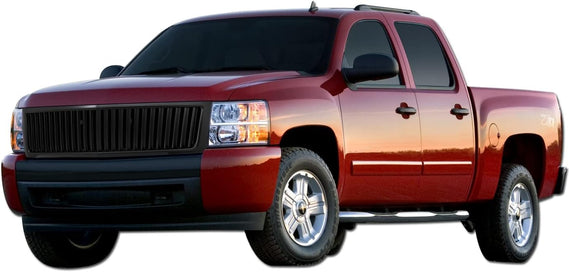 ARMORDILLO® 2007-2013 Chevy Silverado 1500 Vertical Style Front Hood Bumper Grille -Matte Black