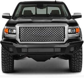 ARMORDILLO® LD2 SERIES 2014-2015 GMC Sierra 1500 Full Width Front Bumper+Skid Plate Bodykit -Matte Black