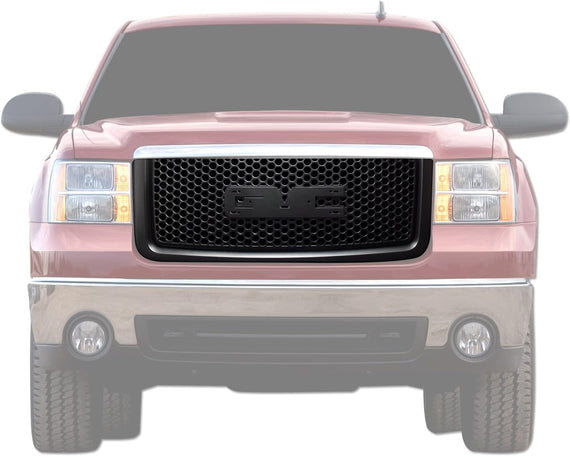 ARMORDILLO® 2007-2013 GMC Sierra 1500 Round Hole Mesh Style Front Grille -Gloss Black