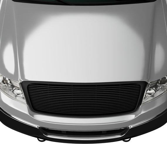 ARMORDILLO® 2004-2008 Ford F-150 Horizontal Style Front Hood Bumper Grille -Matte Black