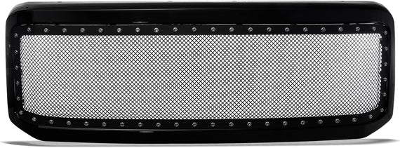 ARMORDILLO® 2005-2007 Ford F-250 F-350 F-450 F-550 Super-Duty RVT Rivet Bolt Steel Wire Mesh Style Front Grille -Gloss Black
