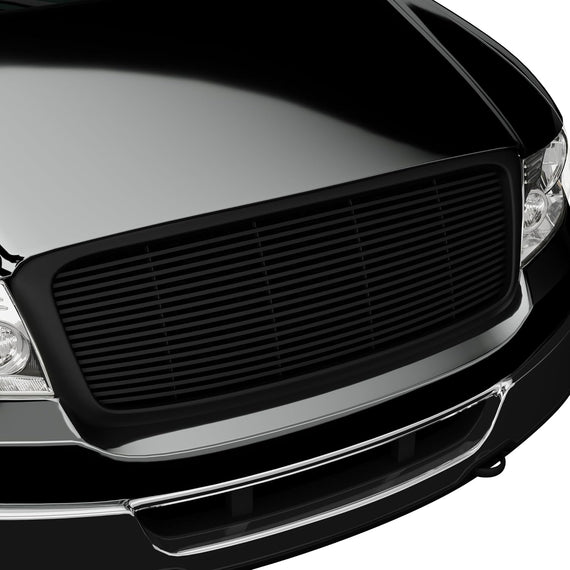 ARMORDILLO® 2004-2008 Ford F-150 Horizontal Style Front Hood Bumper Grille -Matte Black