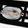 ARMORDILLO® 2014-2020 Toyota Tundra Mesh Style Hood Bumper Bulge Molding Grille Insert w/ Clear Lens LED Lights -Gloss Black