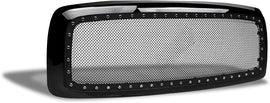 ARMORDILLO® 2002-2005 Dodge Ram 1500 RVT Rivet Bolt Steel Mesh Style Front Grille -Gloss Black