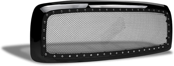 ARMORDILLO® 2002-2005 Dodge Ram 1500 RVT Rivet Bolt Steel Mesh Style Front Grille -Gloss Black