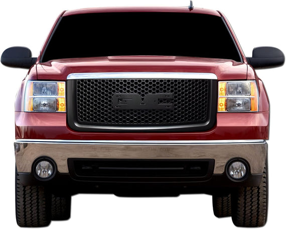 ARMORDILLO® 2007-2013 GMC Sierra 1500 Round Hole Mesh Style Front Grille -Gloss Black