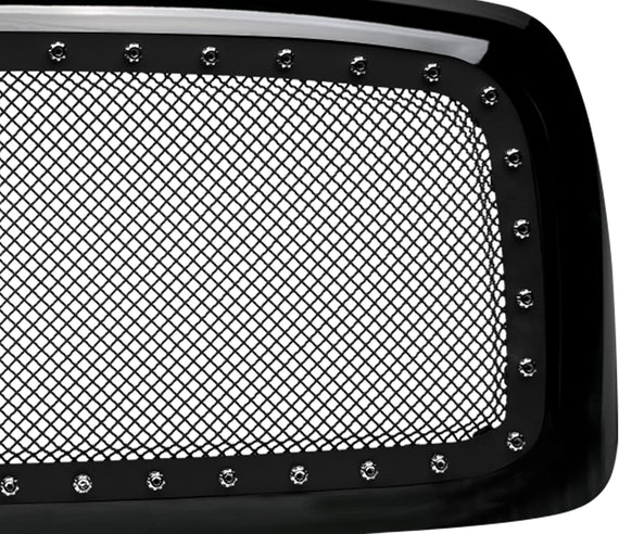 ARMORDILLO® 2002-2005 Dodge Ram 1500 RVT Rivet Bolt Steel Mesh Style Front Grille -Gloss Black