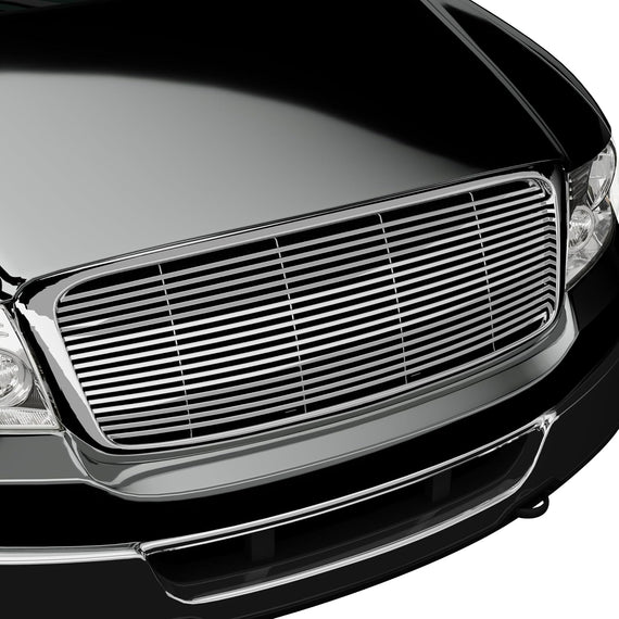 ARMORDILLO® 2004-2008 Ford F-150 Horizontal Style Front Hood Bumper Grille -Chrome