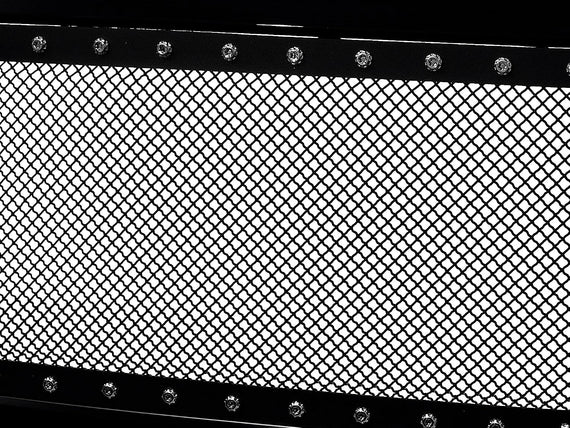 ARMORDILLO® 2005-2007 Ford F-250 F-350 F-450 F-550 Super-Duty RVT Rivet Bolt Steel Wire Mesh Style Front Grille -Gloss Black