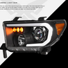ARMORDILLO® LMP Series 2007-2013 Toyota Tundra Halogen Projector Headlights w/ LumenX Light Bar -Black Housing