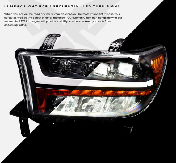 ARMORDILLO® QUAD-PRO Series 2008-2015 Toyota Sequoia LED Projector Headlights -Black Housing