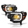 ARMORDILLO® LMP Series 2012-2015 Toyota Tacoma Halogen Projector Headlights w/ LumenX Light Bar -Black Housing